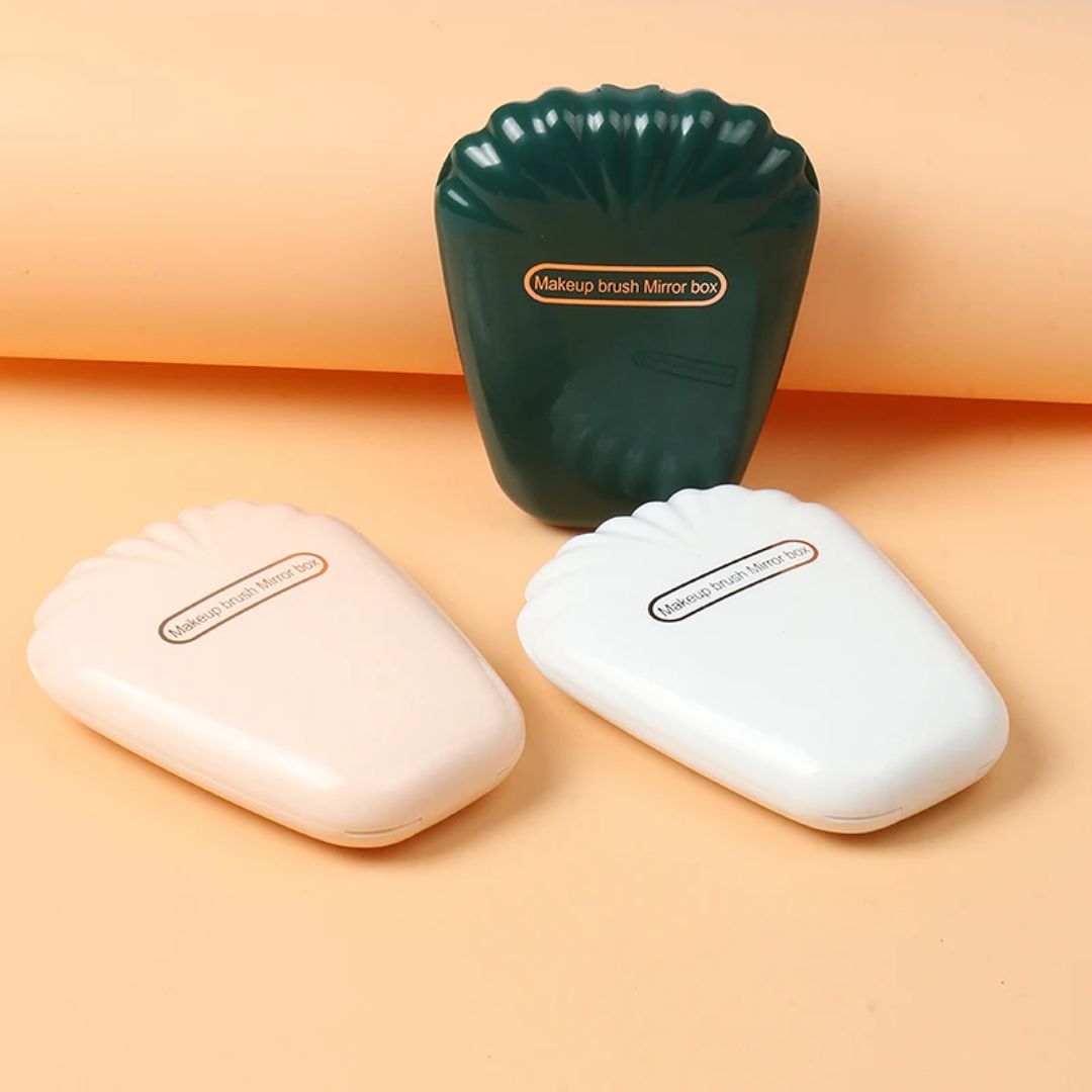 makeup brush / 5 in 1 portable mirror and brush set