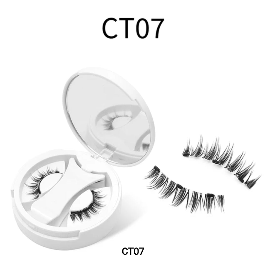 False eyelashes - Magnetic Reusable Clip-on Lashes Kit No Glue Needed with Applicator Tool