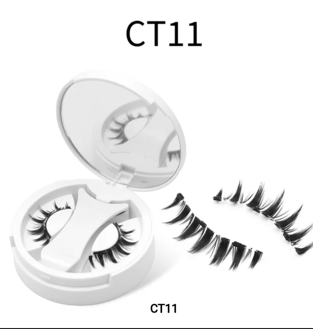False eyelashes - Magnetic Reusable Clip-on Lashes Kit No Glue Needed with Applicator Tool