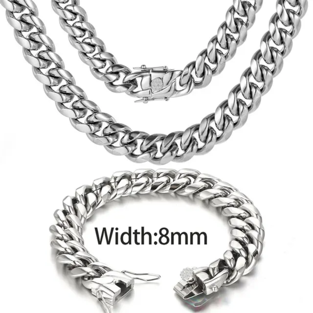 Silver Necklace and Bracelet set