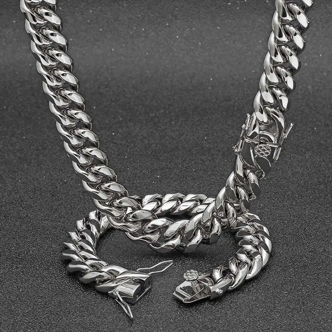 Silver Necklace and Bracelet set