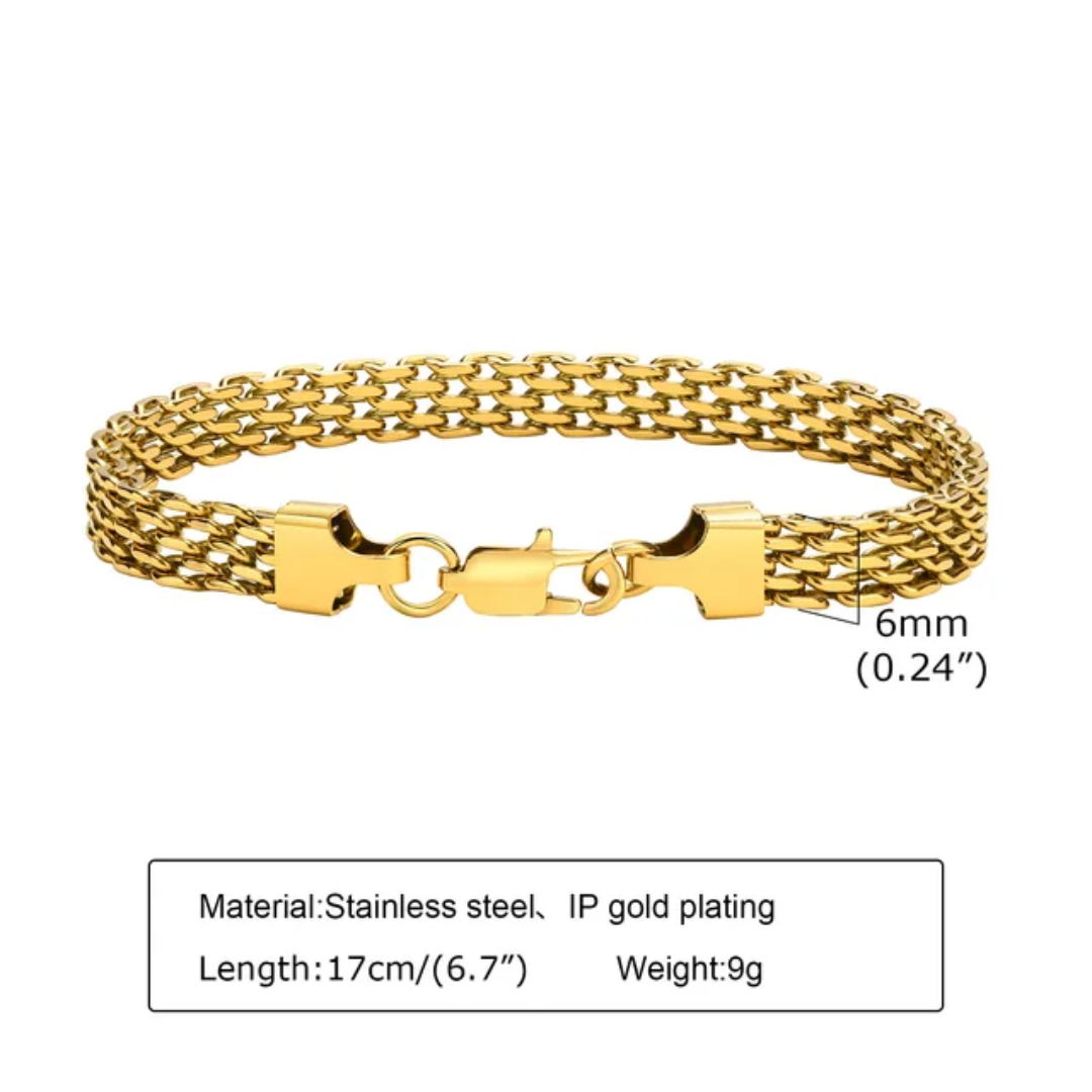 Multi Style Non Tarnish 18k Gold Plated Stainless Steel cubic Zirconia Link Bracelet Chain for women